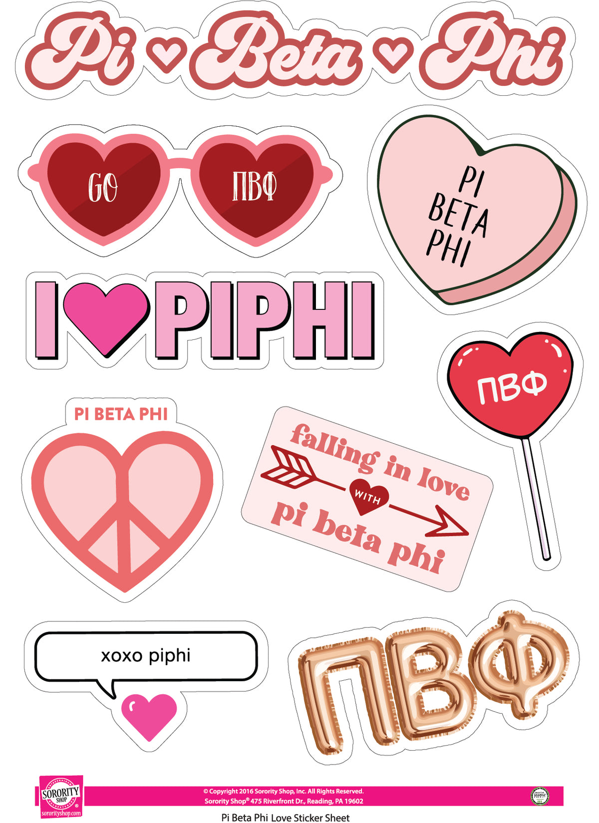 Sorority Shop - Sticker Sheet- Love Theme