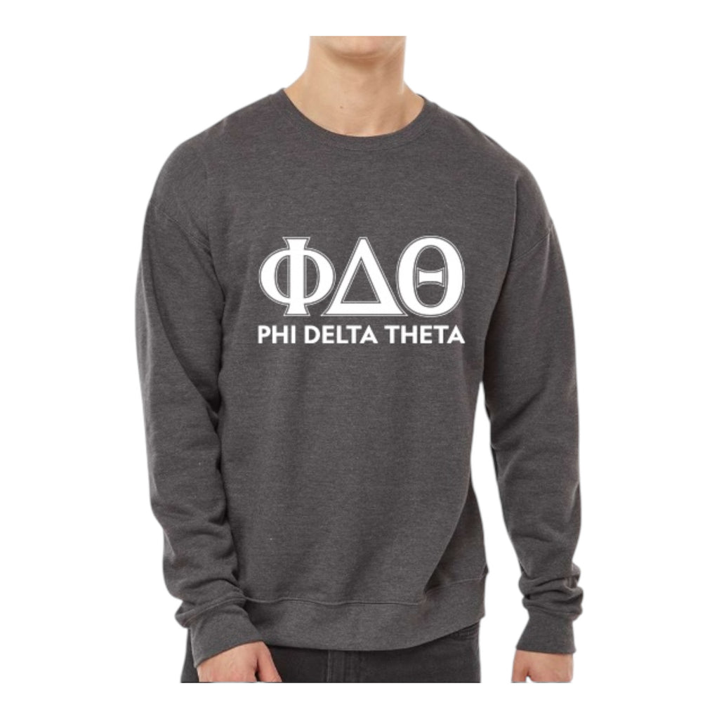 Phi Delta Theta Sweatshirt- Crewneck Fraternity Varsity Letters Design