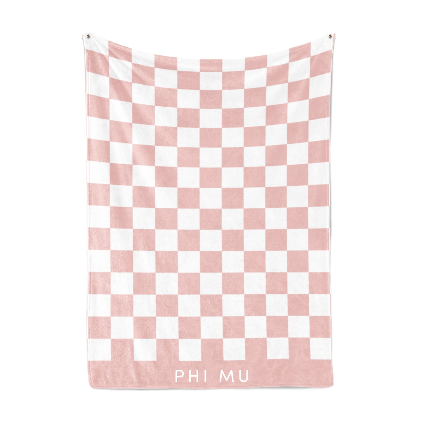 Phi Mu Blanket - Thick Checkered Sherpa Blanket