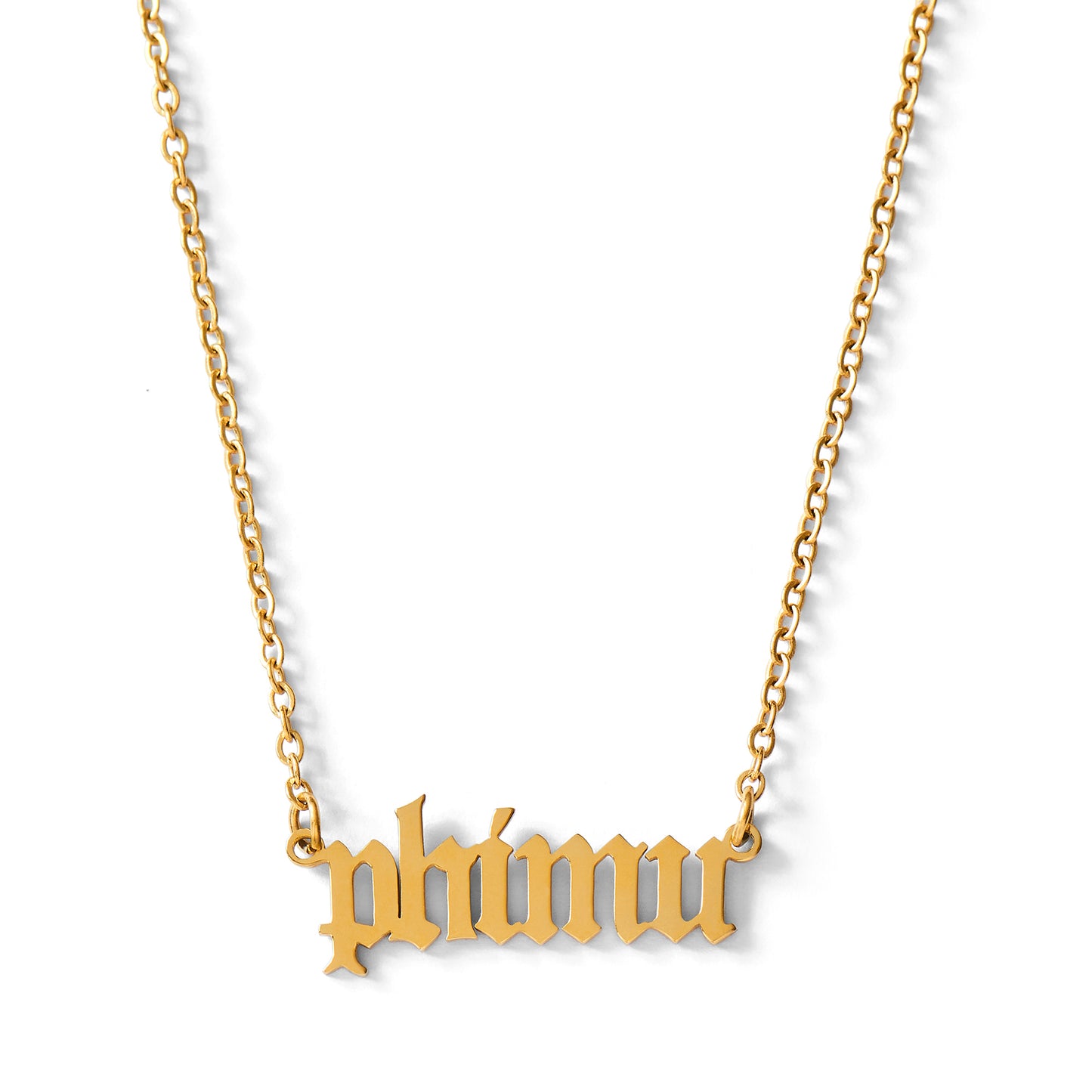 Phi Mu Old English Style Sorority Necklace