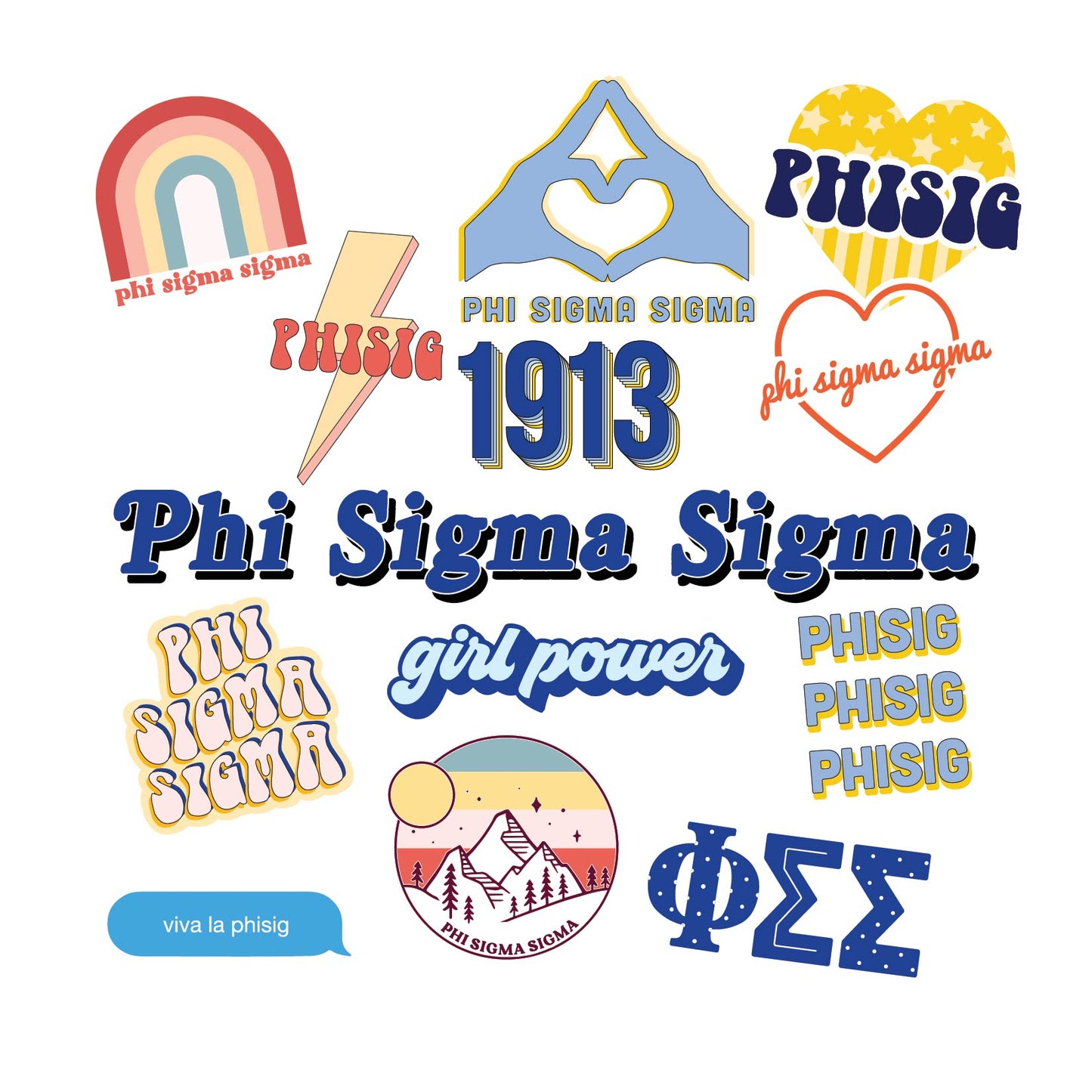 Phi Sigma Sigma Girl Power Sticker Sheet