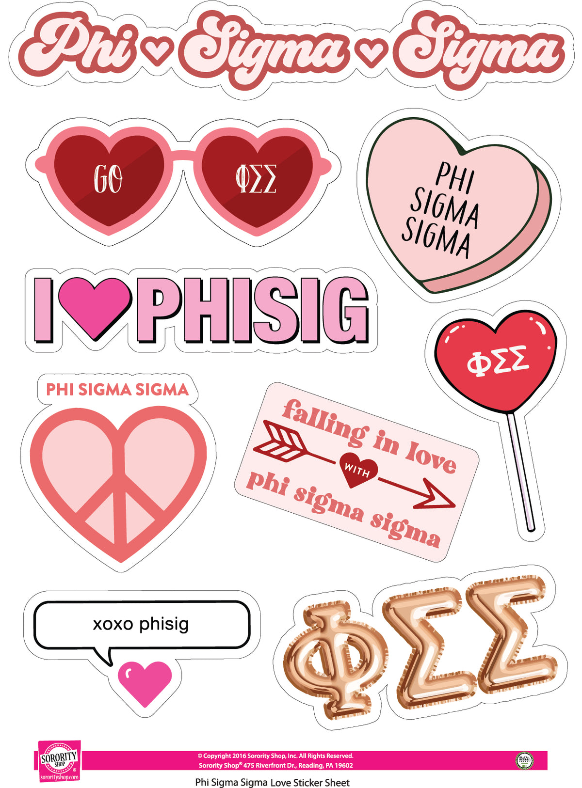 Sorority Shop - Sticker Sheet- Love Theme