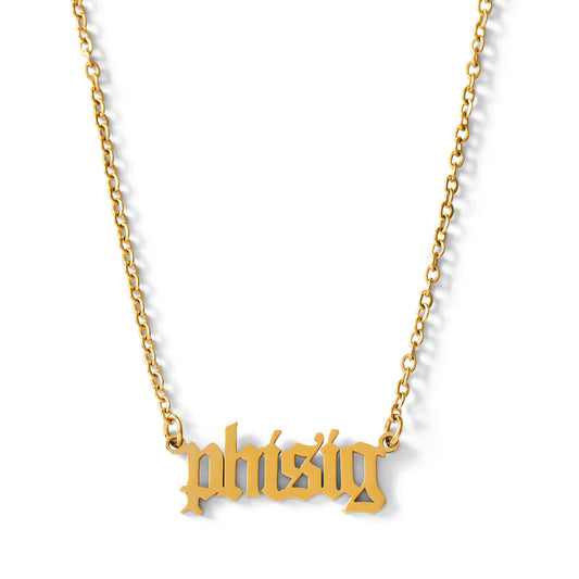 Phi Sigma Sigma Old English Style Sorority Necklace