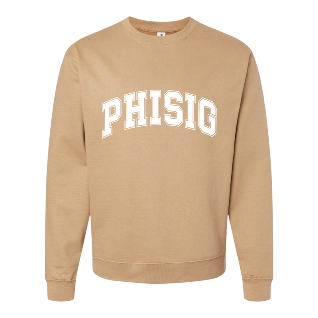 Phi Sigma Sigma Sweatshirt- Crewneck Varsity Letters Design