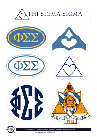 Phi Sigma Sigma Sorority Sticker Sheet- Brand Focus