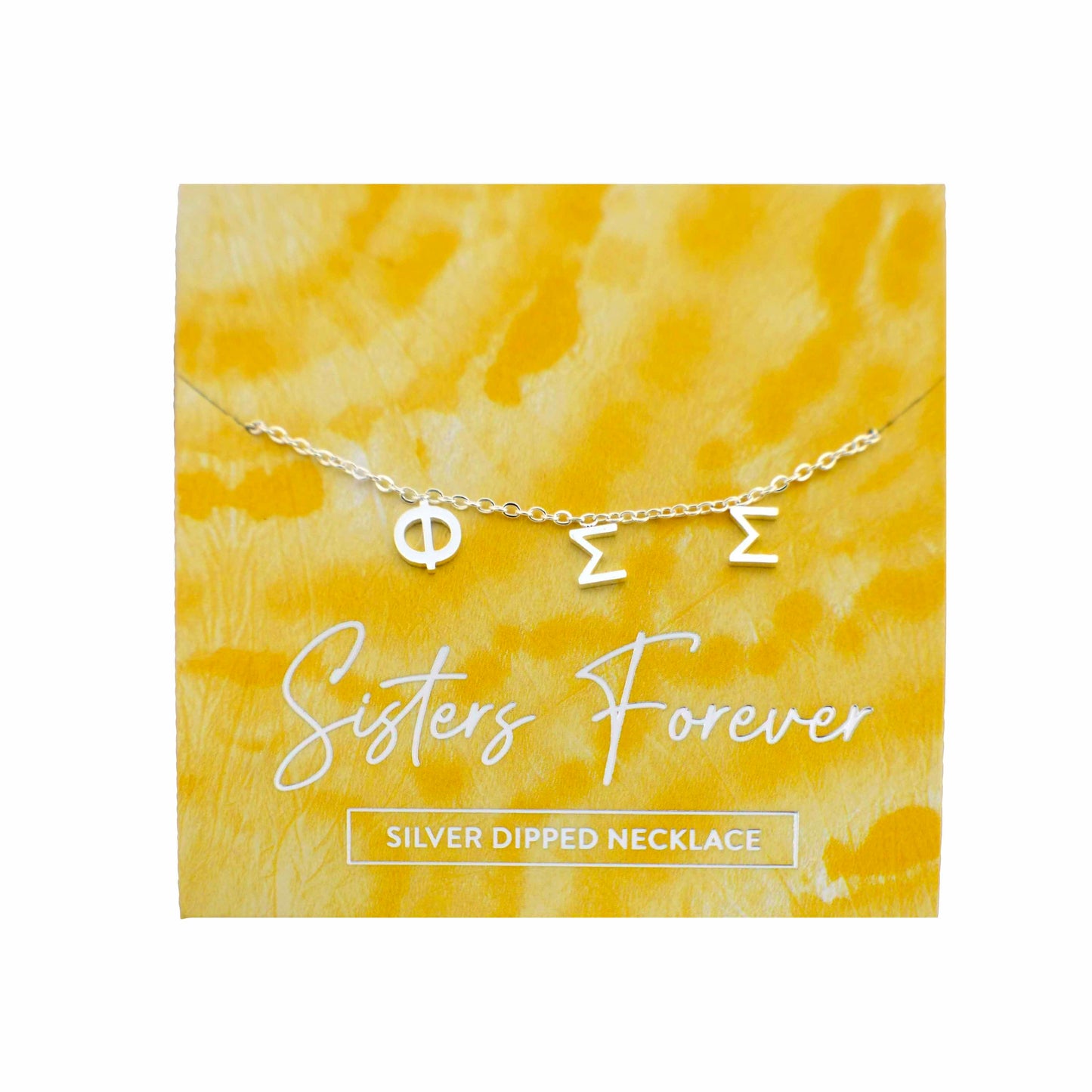Phi Sigma Sigma Silver Greek Letters Necklace
