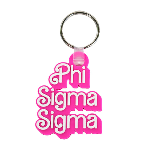 Phi Sigma Sigma Keychain- Retro Dolly Sorority Name Design