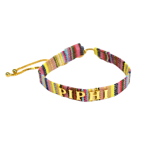 Pi Beta Phi Woven Bracelet, Multi-Color Design