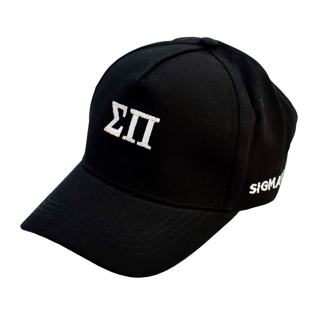 Sigma Pi Baseball Cap- Brushed Cotton 5-Panel Black Hat