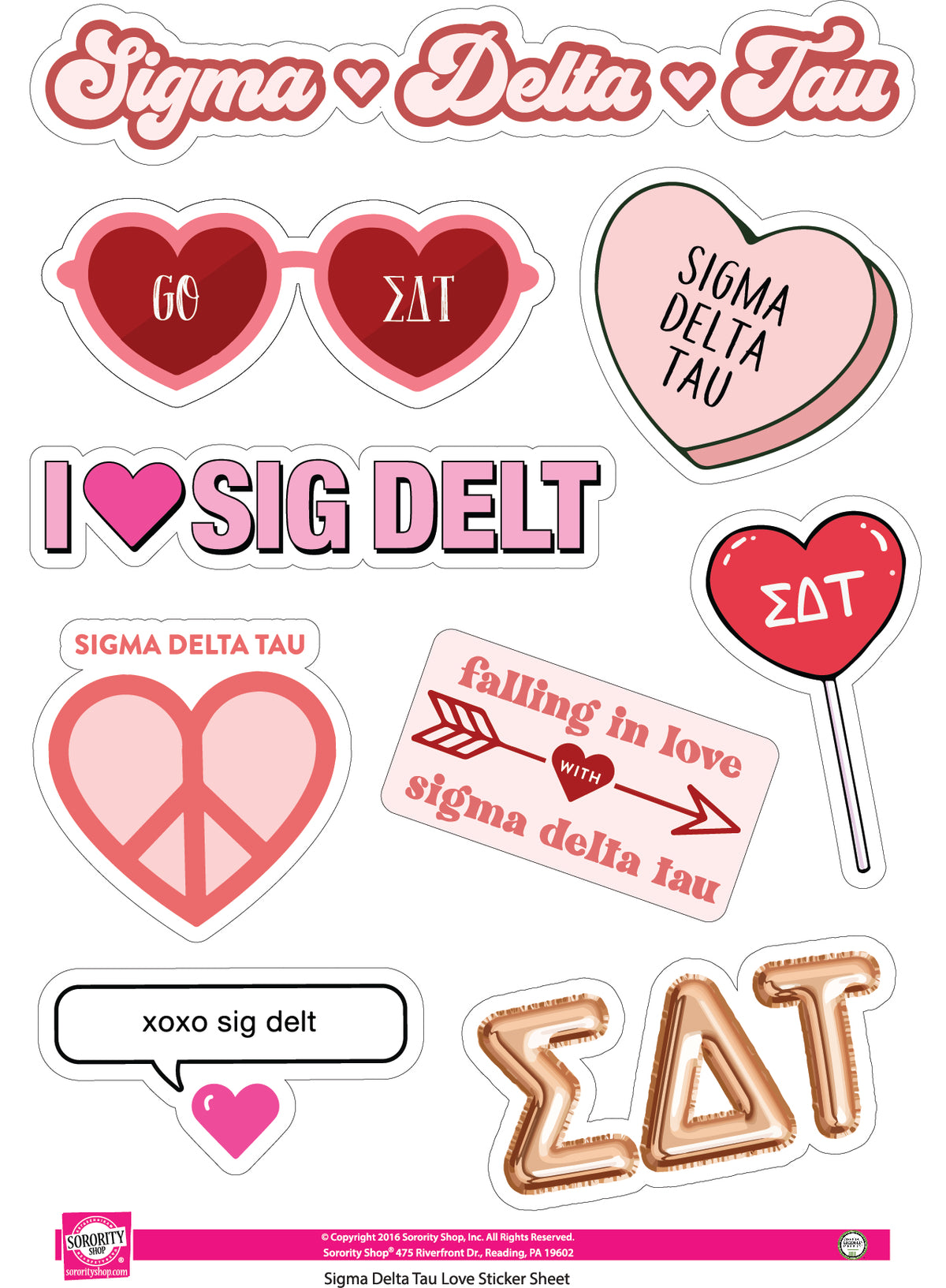 Sorority Shop - Sticker Sheet- Love Theme