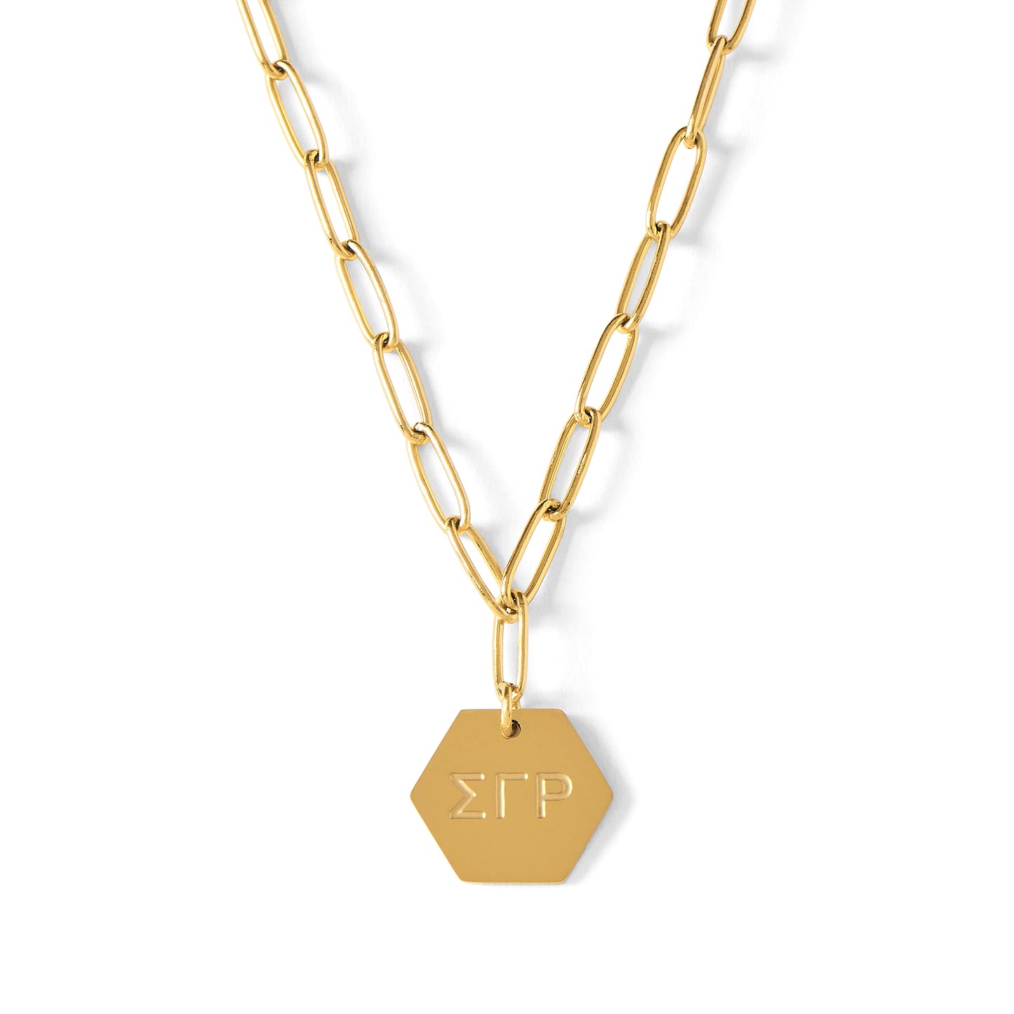 Sigma Gamma Rho Paperclip Necklace with SGR Sorority Pendant