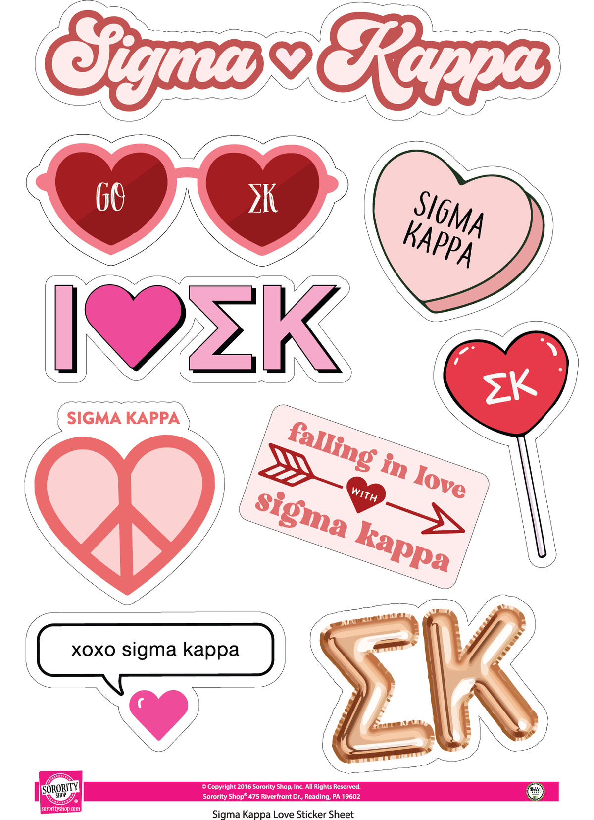 Sorority Shop - Sticker Sheet- Love Theme