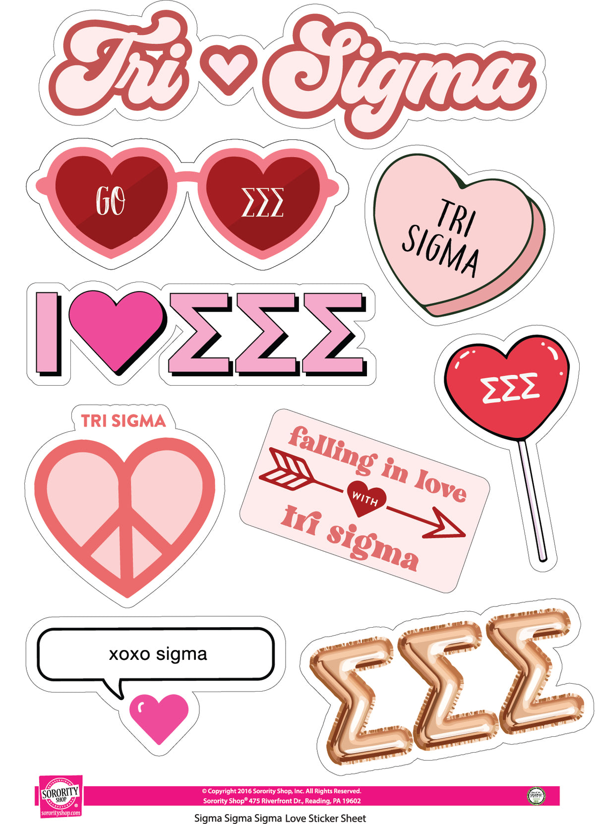 Sorority Shop - Sticker Sheet- Love Theme