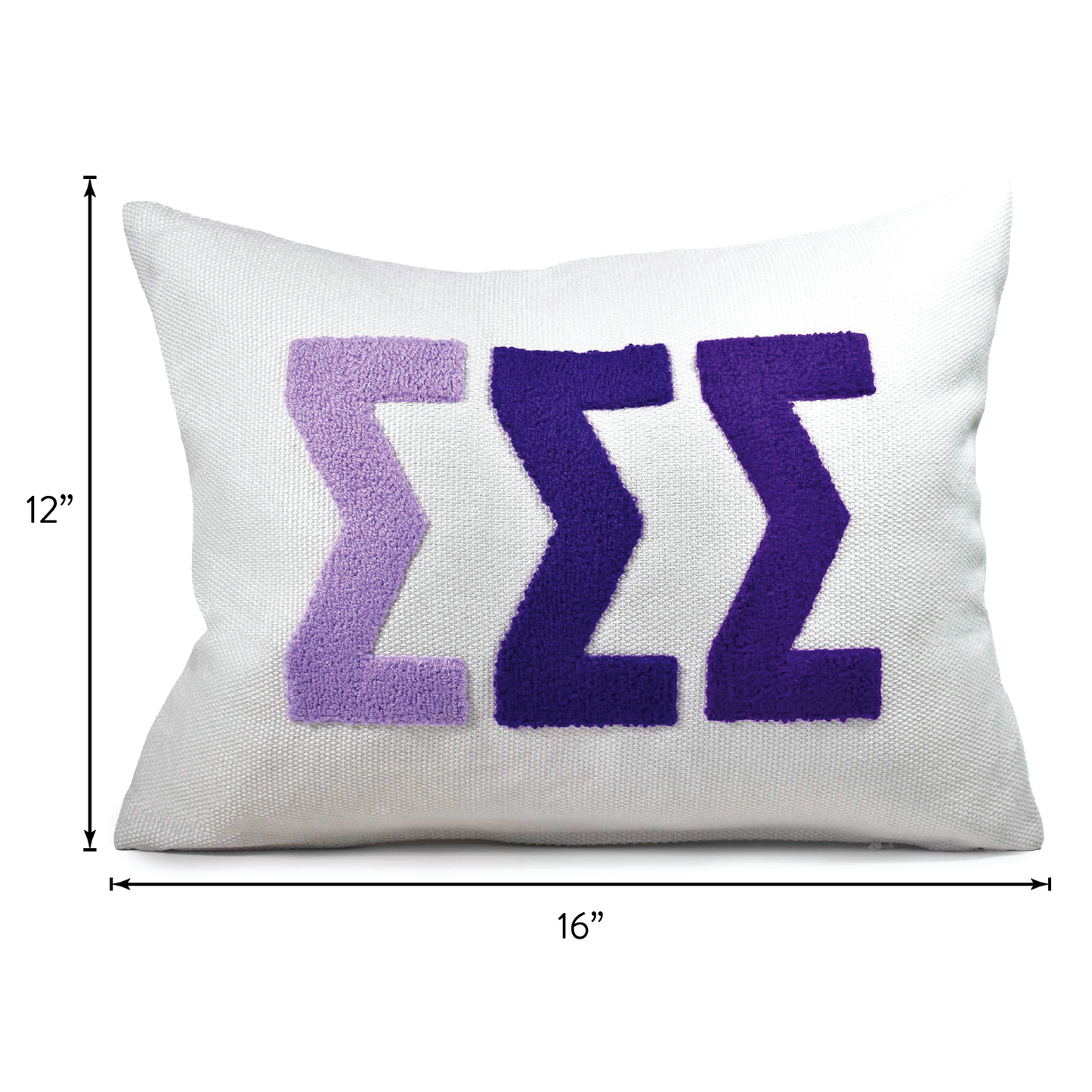 Sigma Sigma Sigma Pillow – Embroidered Plush Greek Letters Design