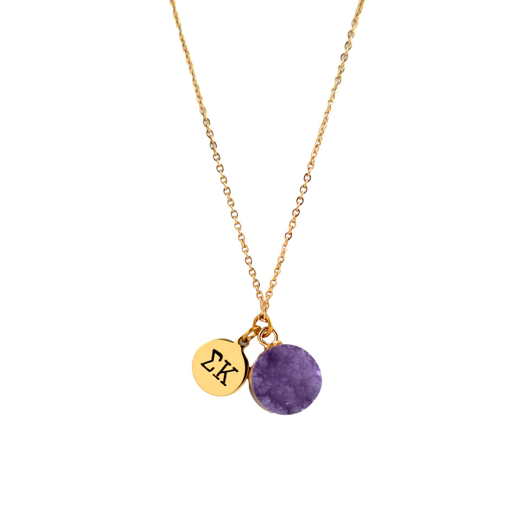 Sigma Kappa Sisterhood Druzy Necklace