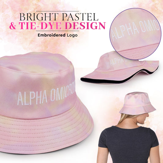 Alpha Xi Delta Bucket Hat - Tie Dye - Embroidered Logo