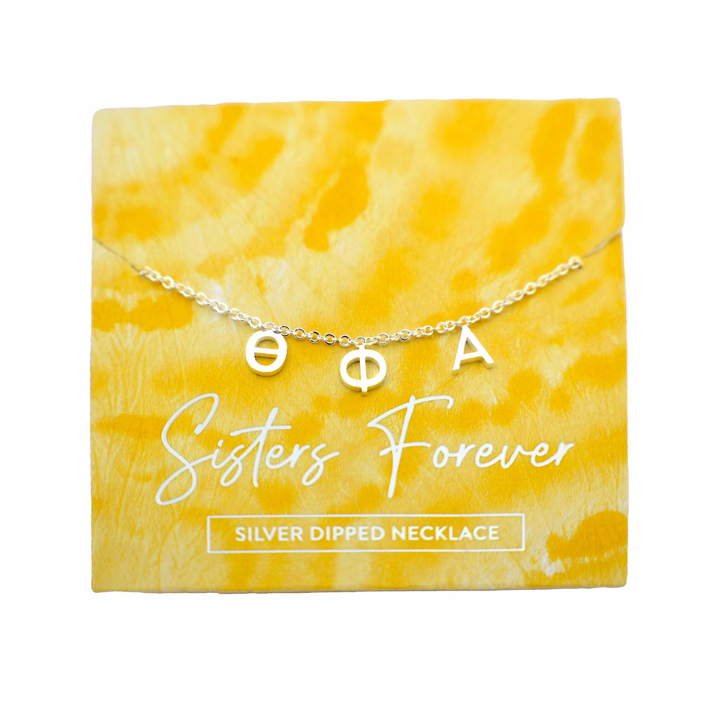 Theta Phi Alpha Silver Greek Letters Necklace