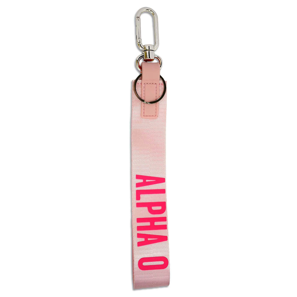 Alpha Omicron Pi Keychain- Hands-Free Wristlet Lanyard Style