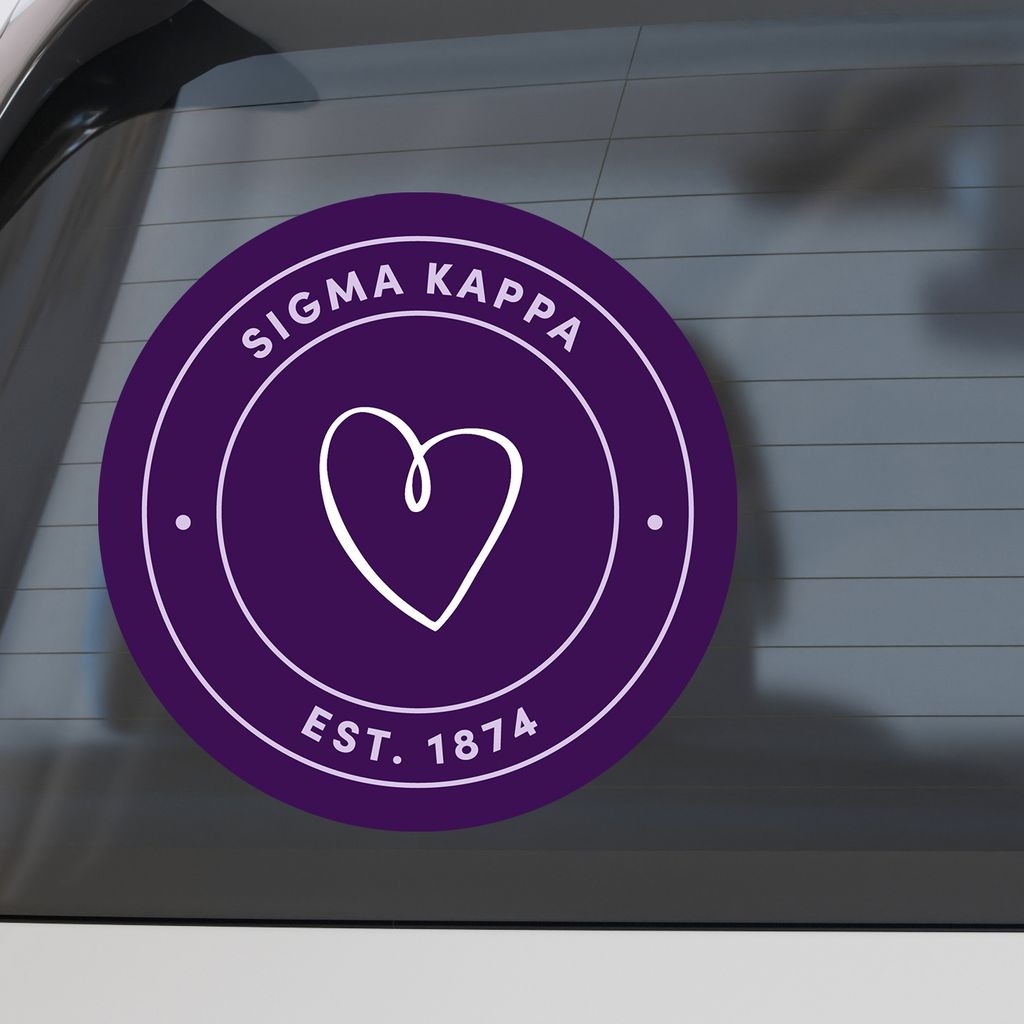 Sigma Kappa Sorority Car Decal Sticker- Full Color Circle Logo