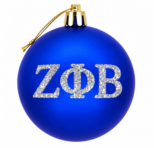 Zeta Phi Beta Ornament- Glitter Ball Design