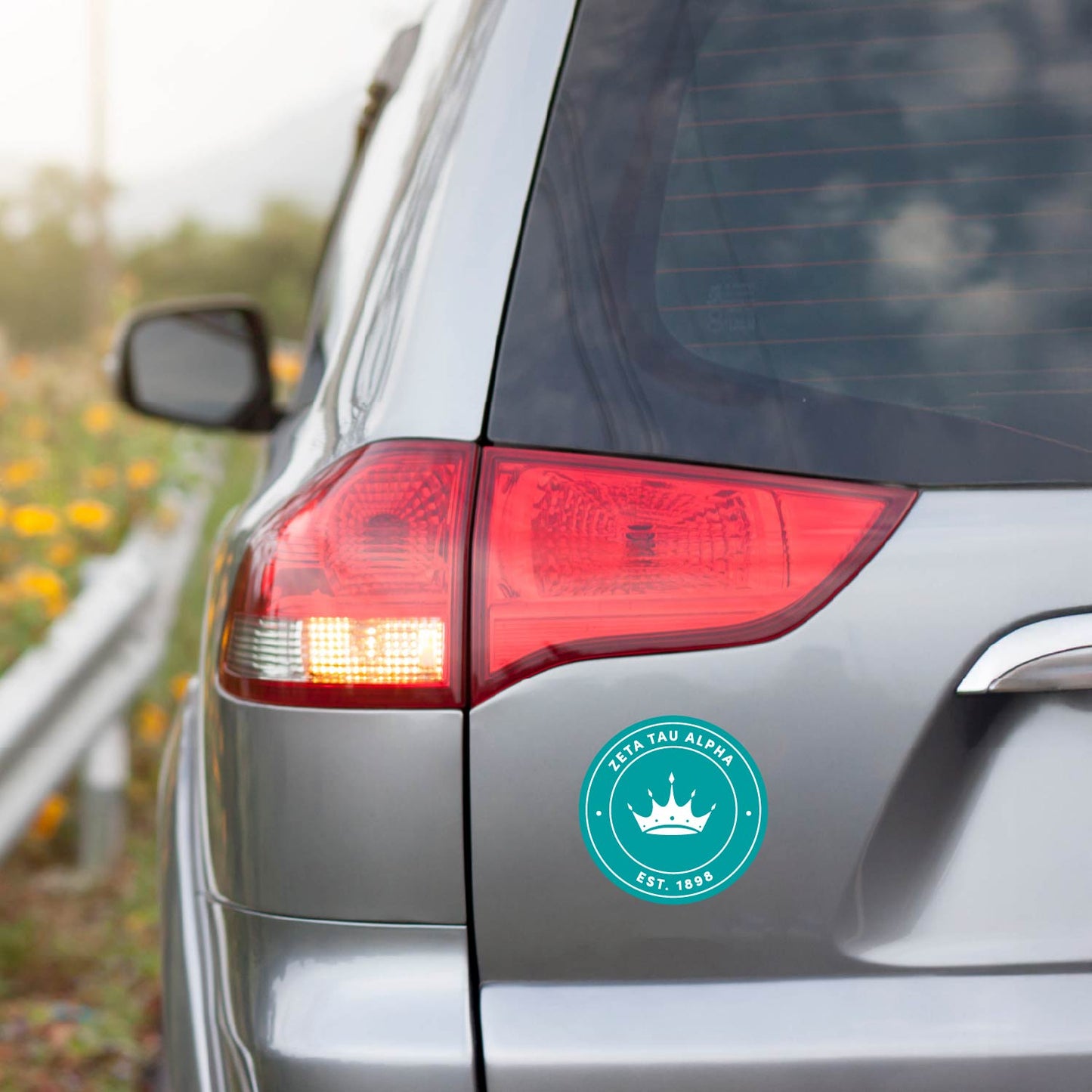 Zeta Tau Alpha Sorority Car Decal Sticker- Full Color Circle Logo