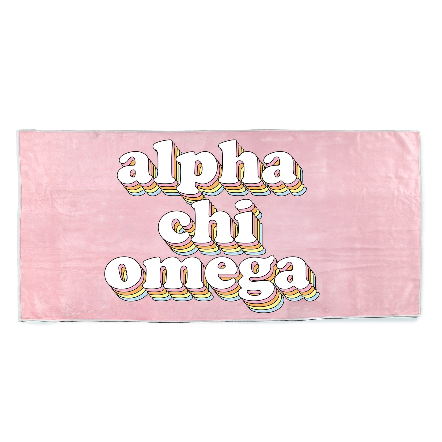 Alpha Chi Omega Plush Retro Beach Towel