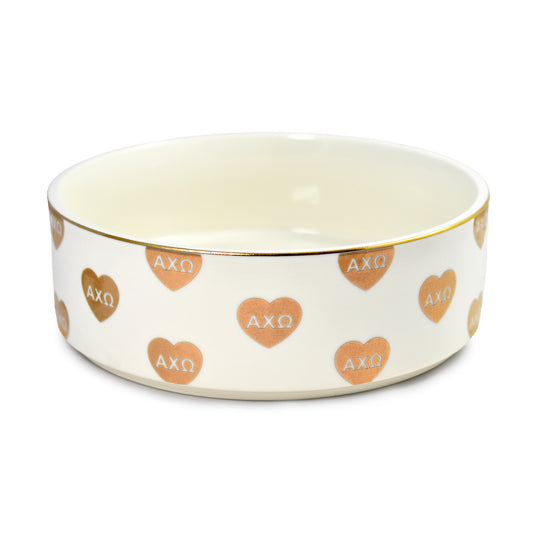 Alpha Chi Omega Pet Bowl- 6" Ceramic Bowl For Dogs and Cats