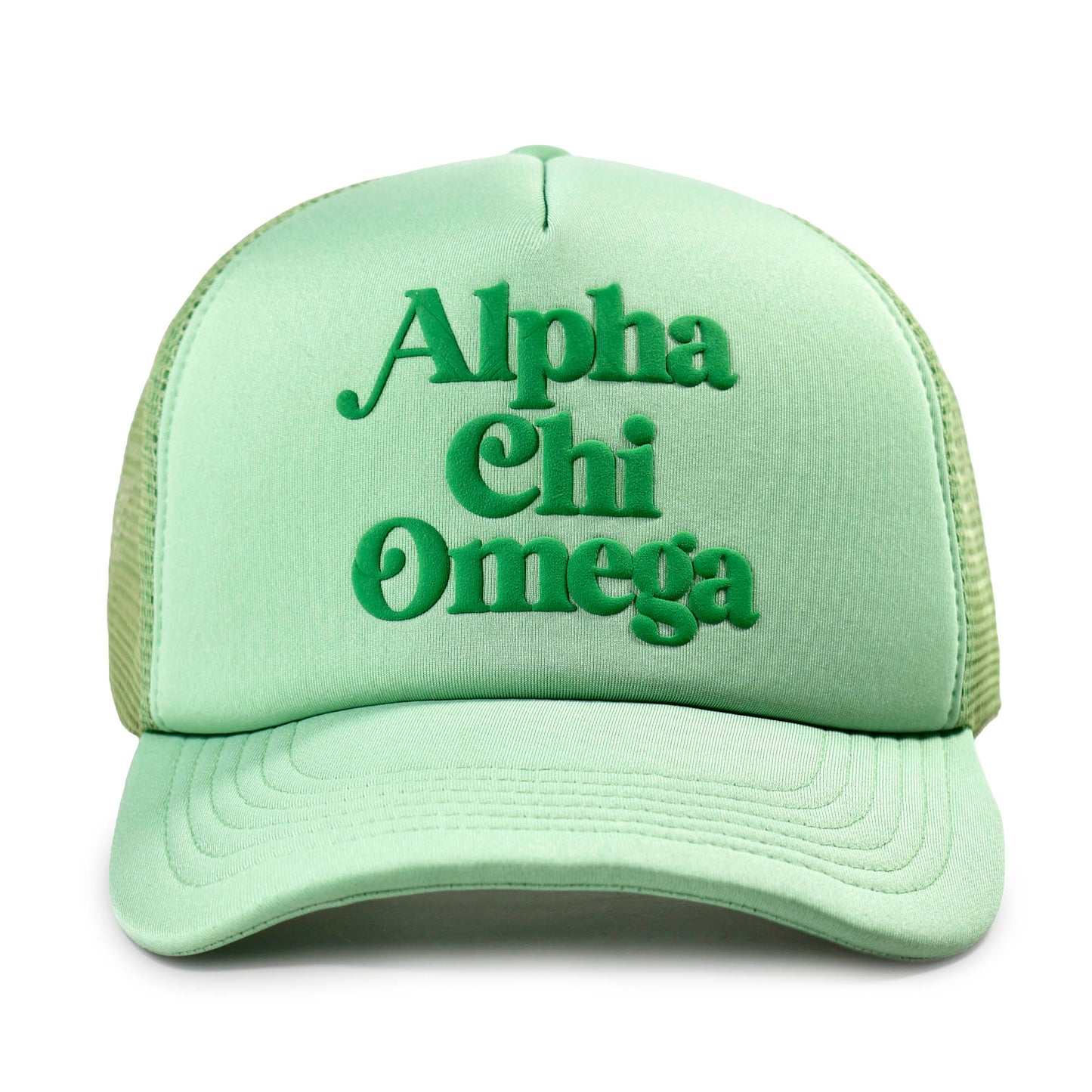 Alpha Chi Omega Baseball Cap, Mesh Trucker-Style Hat