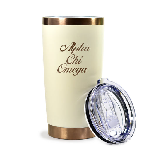 Alpha Chi Omega 20 oz. Insulated Tumbler with Sorority Name