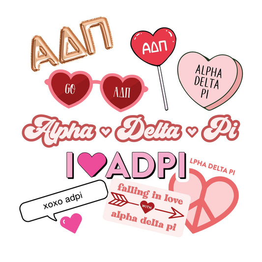 Alpha Delta Pi - Sticker Sheet- Love Theme