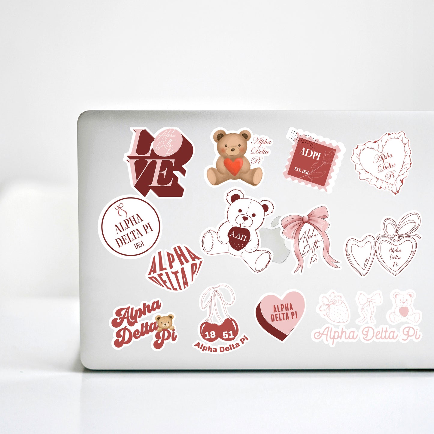 Alpha Delta Pi Sticker Sheet- Teddy Bears and Sisterhood Love Theme
