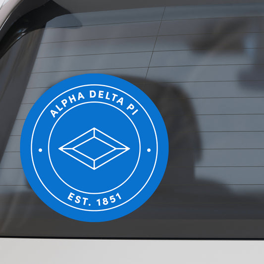 Alpha Delta Pi Sorority Car Decal Sticker- Full Color Circle Logo
