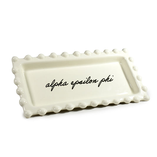 Alpha Epsilon Phi Jewelry Dish - Rectangular Cursive Script Sorority Name