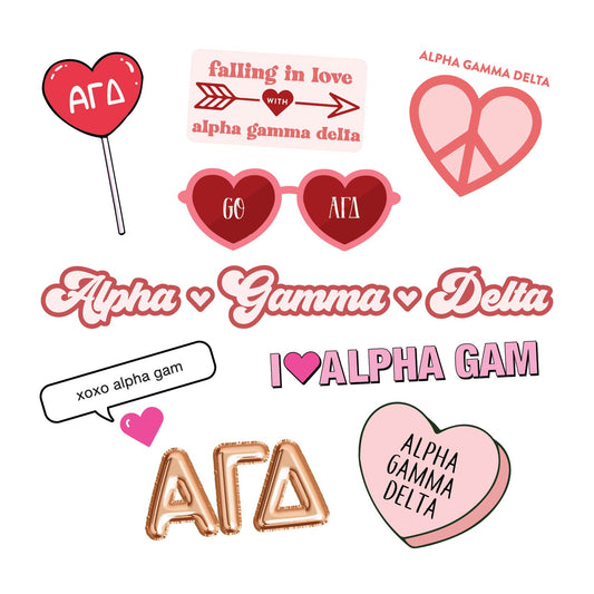 Alpha Gamma Delta- Sticker Sheet- Love Theme