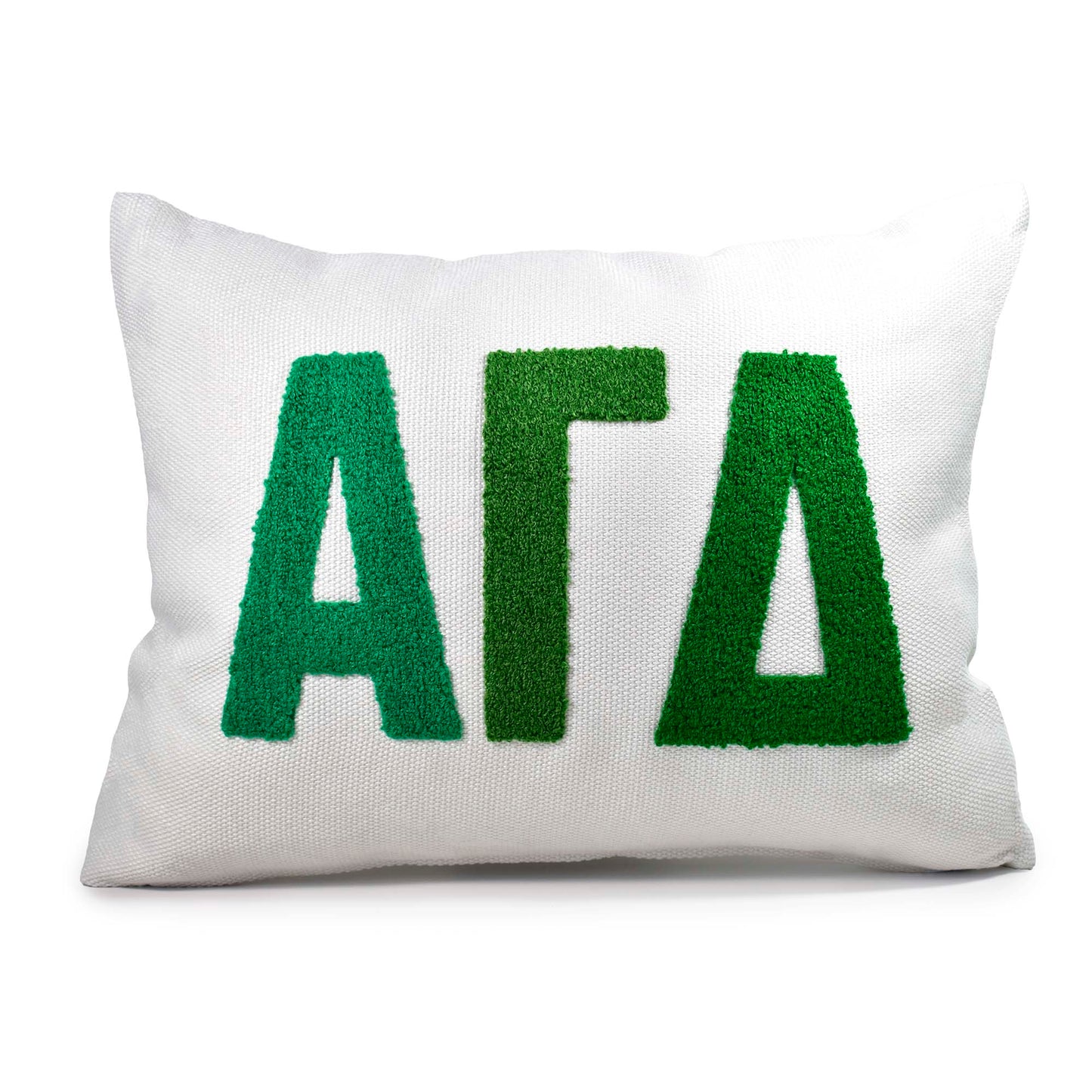 Alpha Gamma Delta Pillow – Embroidered Plush Greek Letters Design