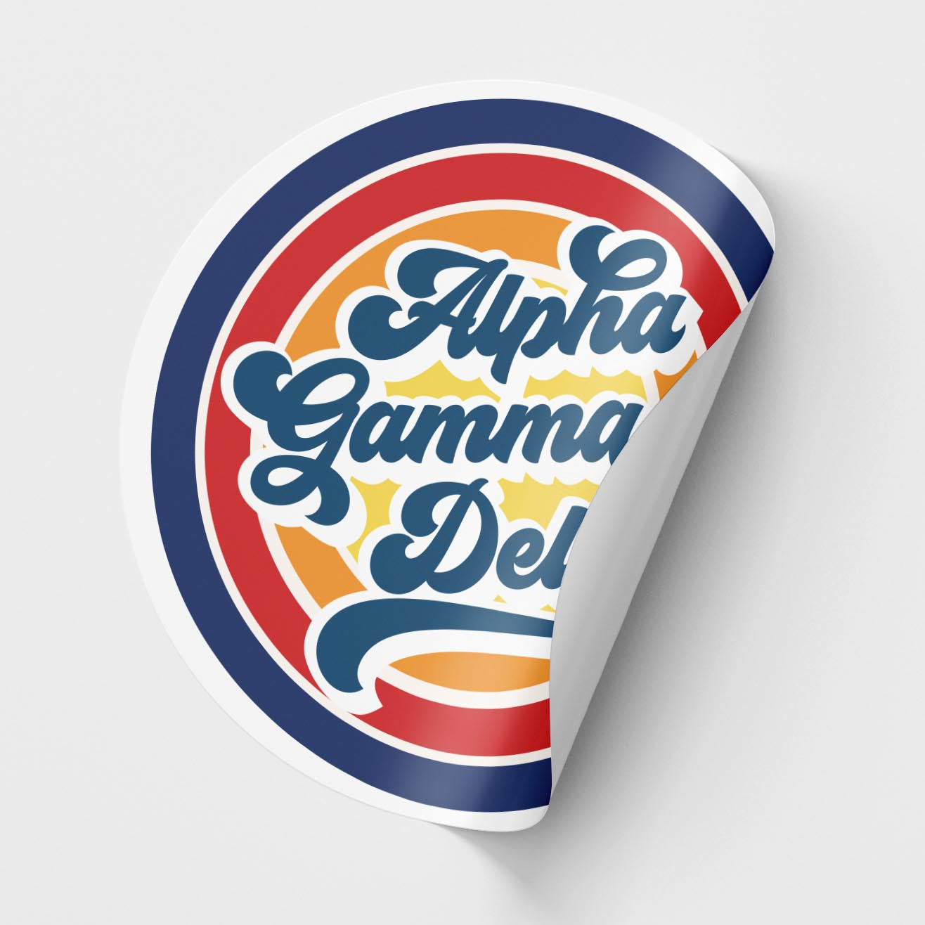 Alpha Gamma Delta Retro Sticker Sheet