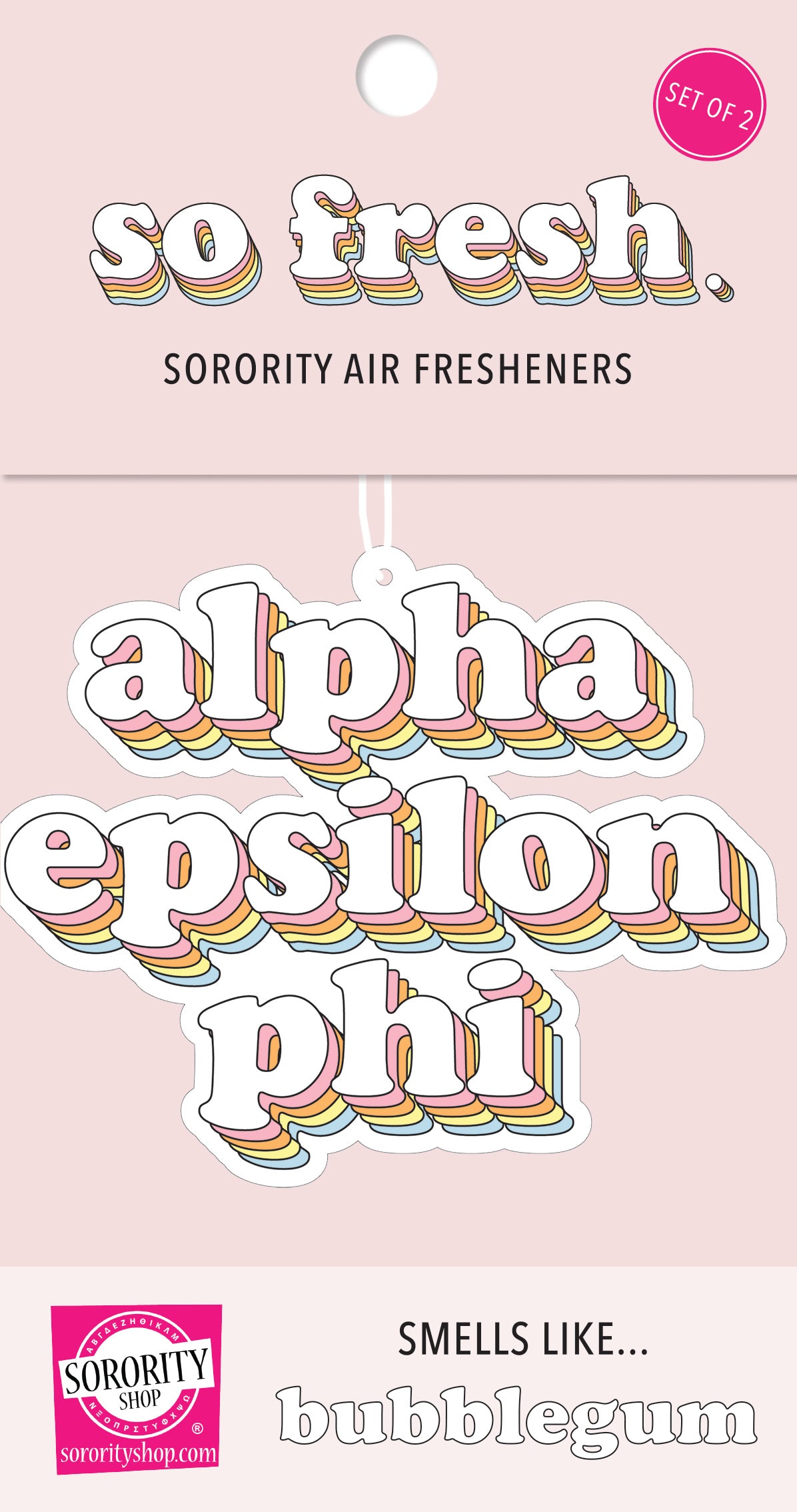 Alpha Epsilon Phi - Retro Air Freshener - Bubblegum Scented
