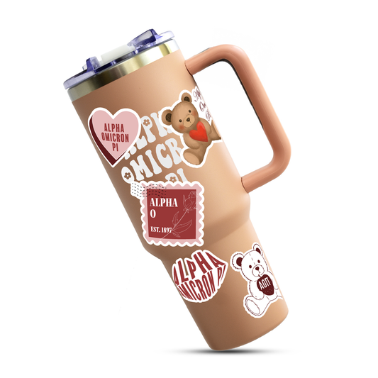 Alpha Omicron Pi Sticker Sheet- Teddy Bears and Sisterhood Love Theme