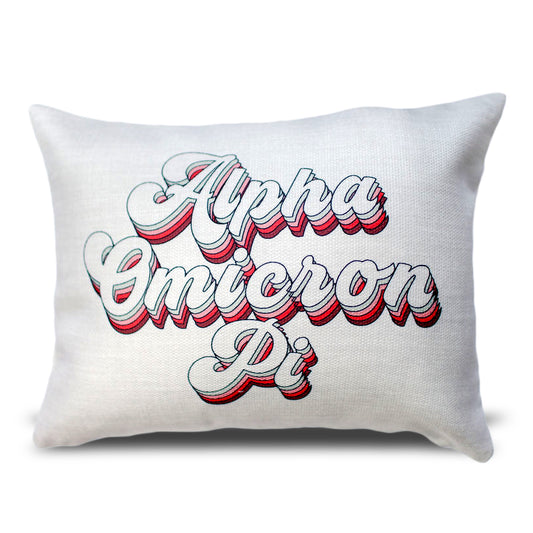 Alpha Omicron Pi Retro Throw Pillow