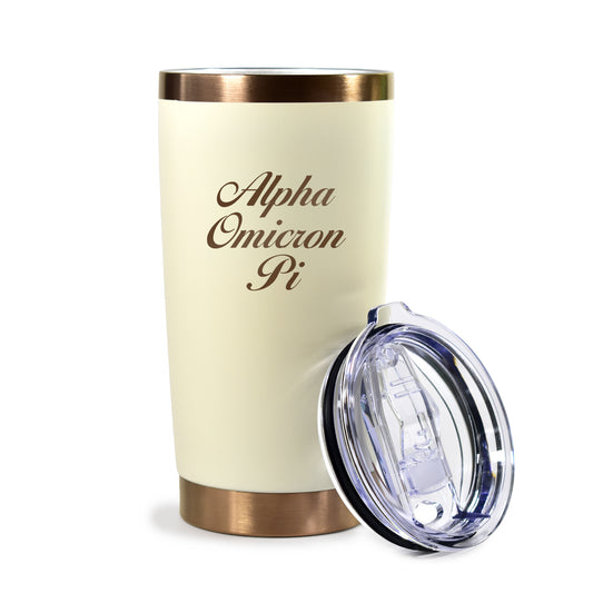 Alpha Omicron Pi 20 oz. Insulated Tumbler with Sorority Name