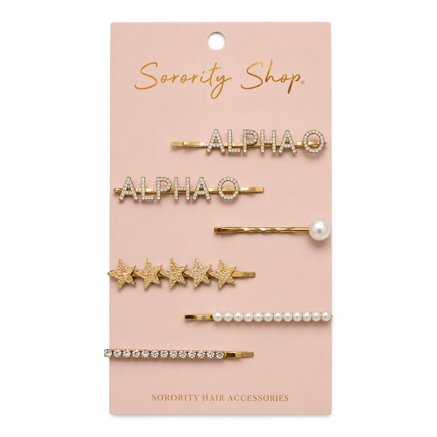 Alpha Omicron Pi Sorority Hair Clips