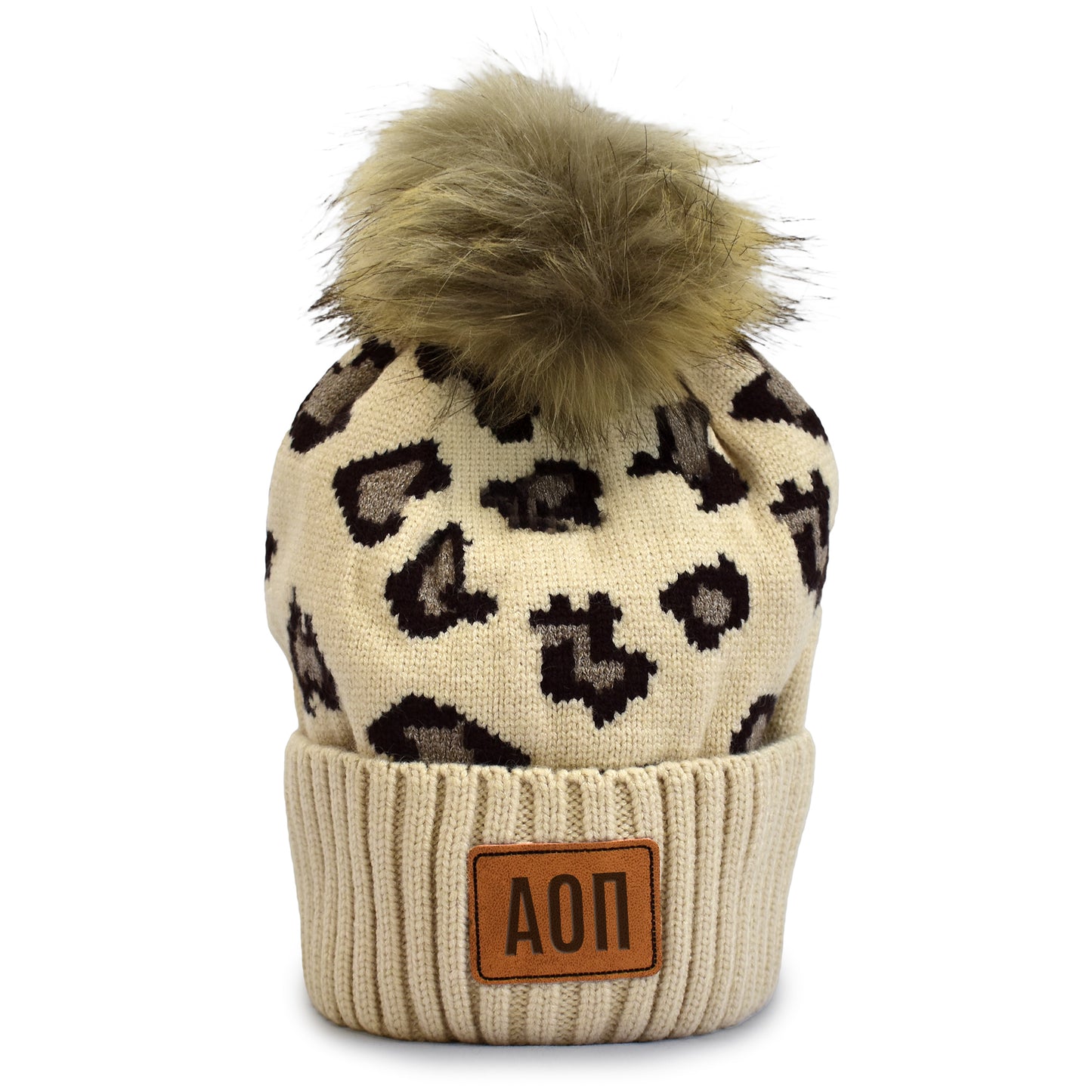 Alpha Omicron Pi Leopard Design Beanie Hat