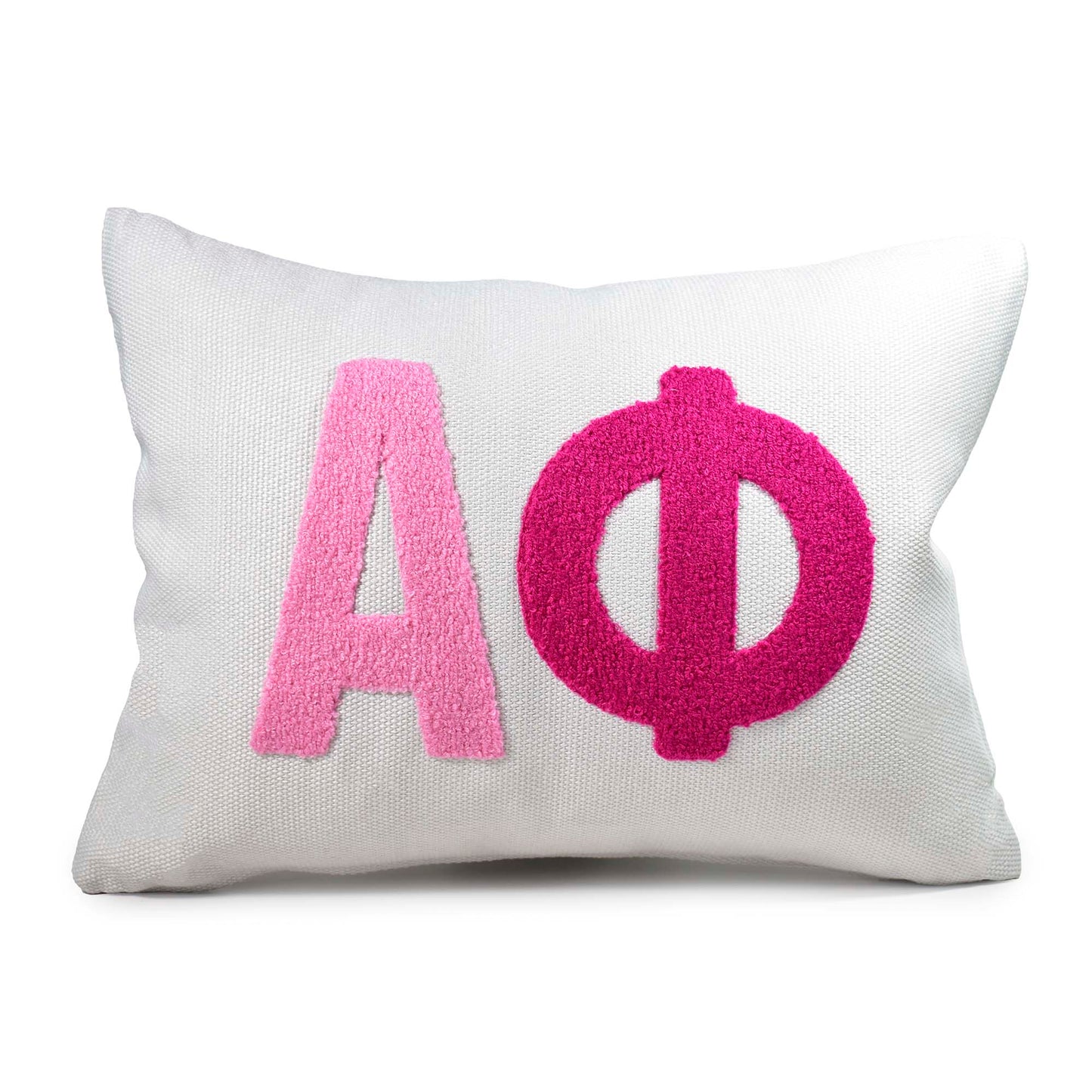 Alpha Phi Pillow – Embroidered Plush Greek Letters Design