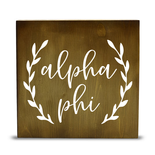 Alpha Phi Wooden Wall Art