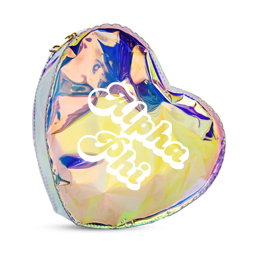 Alpha Phi Heart Shaped Makeup Bag