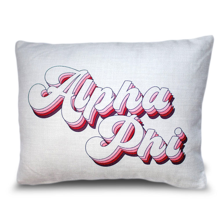Alpha Phi Retro Throw Pillow