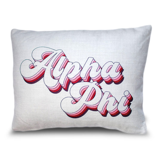 Alpha Phi Retro Throw Pillow