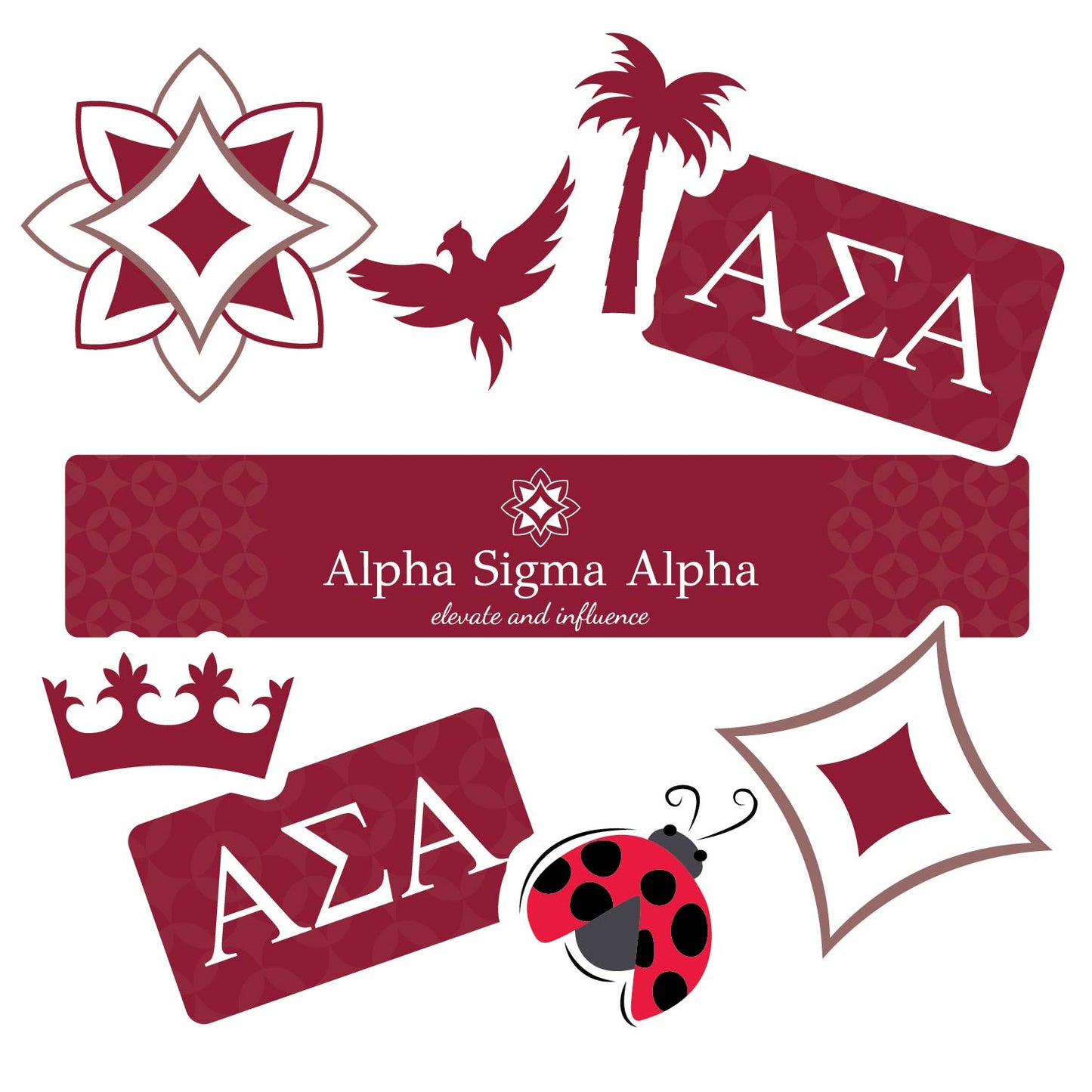 Alpha Sigma Alpha Sorority Sticker Sheet- Brand Focus