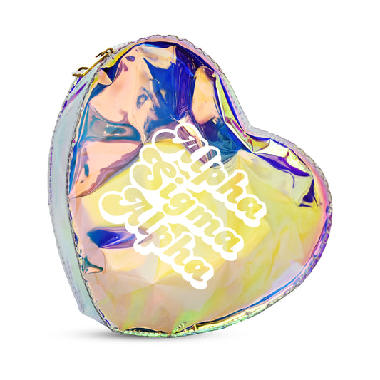 Alpha Sigma Alpha Heart Shaped Makeup Bag