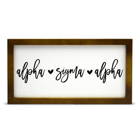 Alpha Sigma Alpha Script Wooden Sign